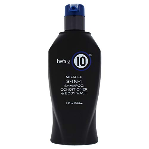 It's a 10 Haircare He's A Miracle 3-in-1 Shampoo, Conditioner and Body Wash, 10 fl Ounces