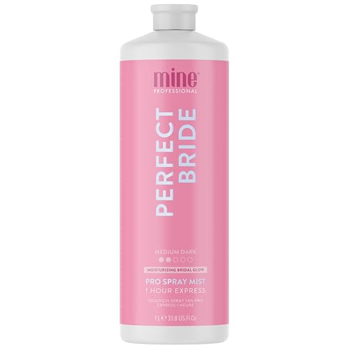 MineTan Spray Tan Solution | Perfect Bride Sunless Tanning Solution - A Natural, Long Lasting Medium Bronzed Glow For Your Special Day, Intensely Moisturizing Salon Professional Formula, 33.8 Fl Oz