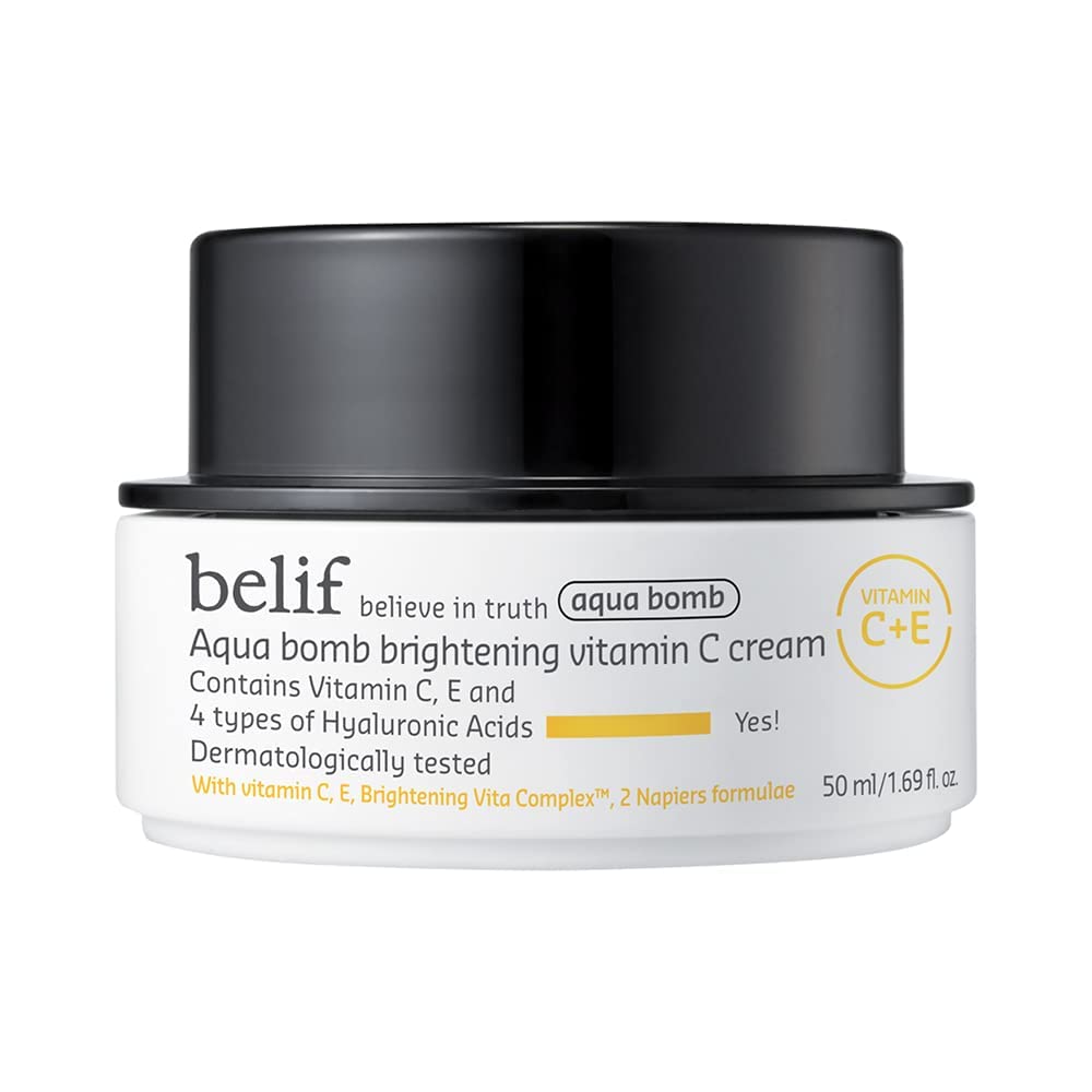 belif Aqua Bomb Brightening Vitamin C Cream with Hyaluronic Acid| Good for Dullness, Uneven Texture |Hydrating |Vitamin C | Radiant Finish