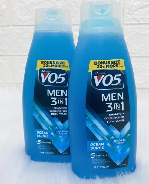 VO5 Men's 3-in-1 Ocean Surge Shampoo, Conditioner & Body Wash Gel (2 Pack)18-oz.