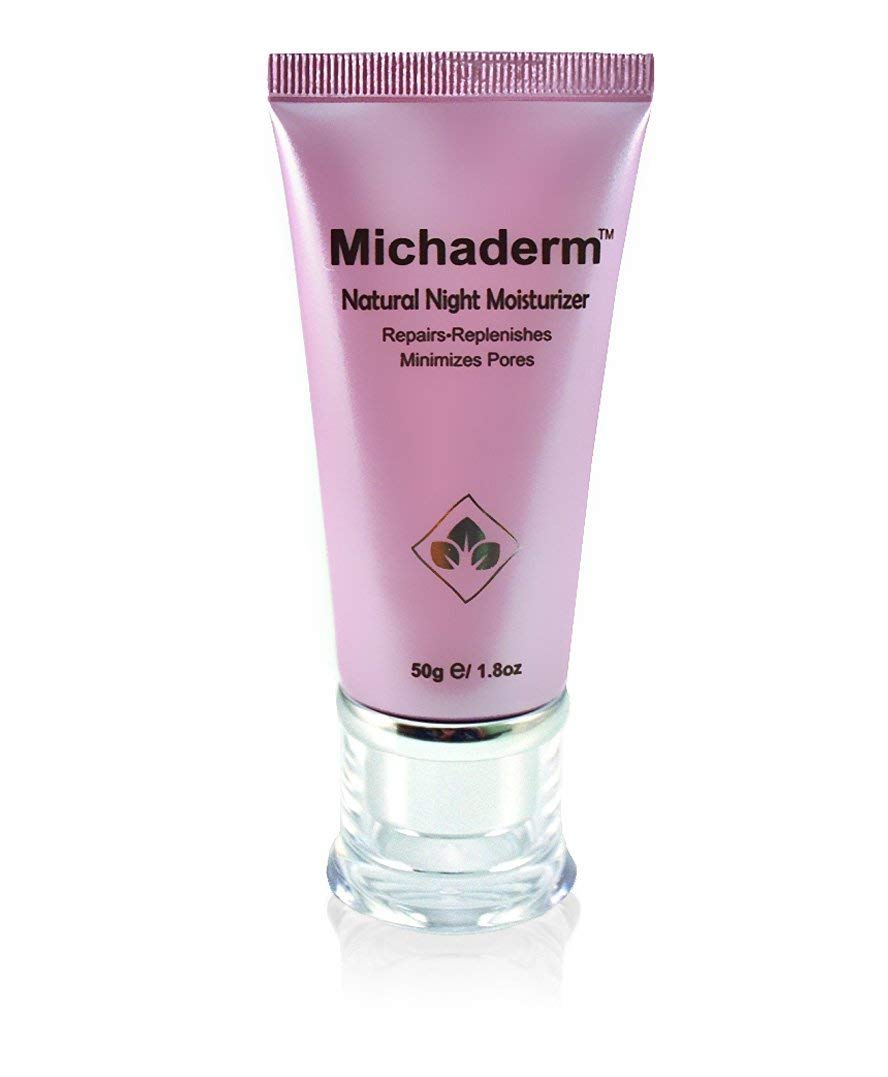 Michaderm Facial Natural Night Cream, Face Moisturize Smoothes Fine Lines, Evens Skin Tone and Hyperpigmentation, Night Time Deep Hydration, plant nutrient concentrate, Paraben Free, 50g 1.8oz