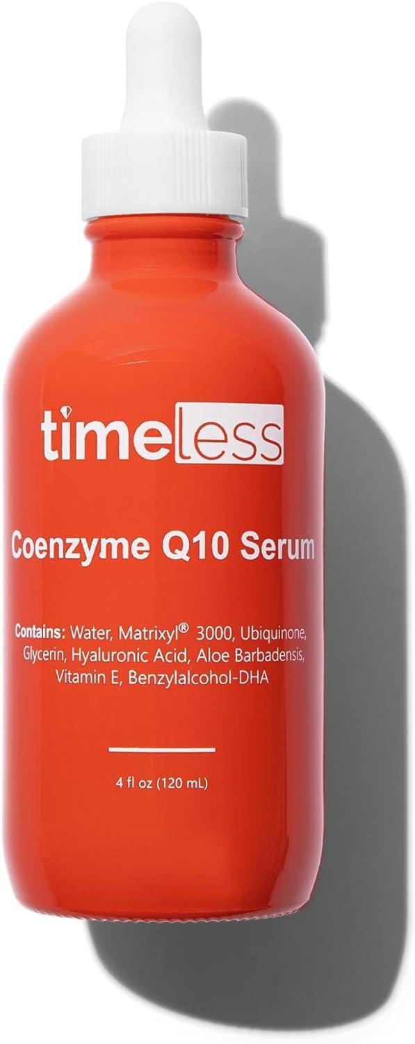 Timeless Skin Care Coenzyme Q10 Serum - 4 oz - Anti-Aging Formula with Hyaluronic Acid - Restores Skin, Smooths Wrinkles