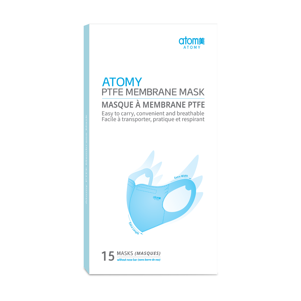 Atomy PTFE Membrane Mask Convenient Breathable Elastic PP/ES HEPA 15 pcs NEW