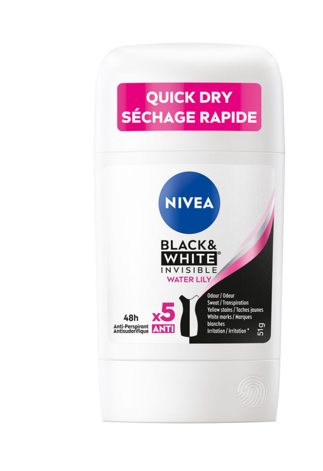 Nivea Black & White Invisible Water Lily Anti-Perspirant Stick Women 51g NEW