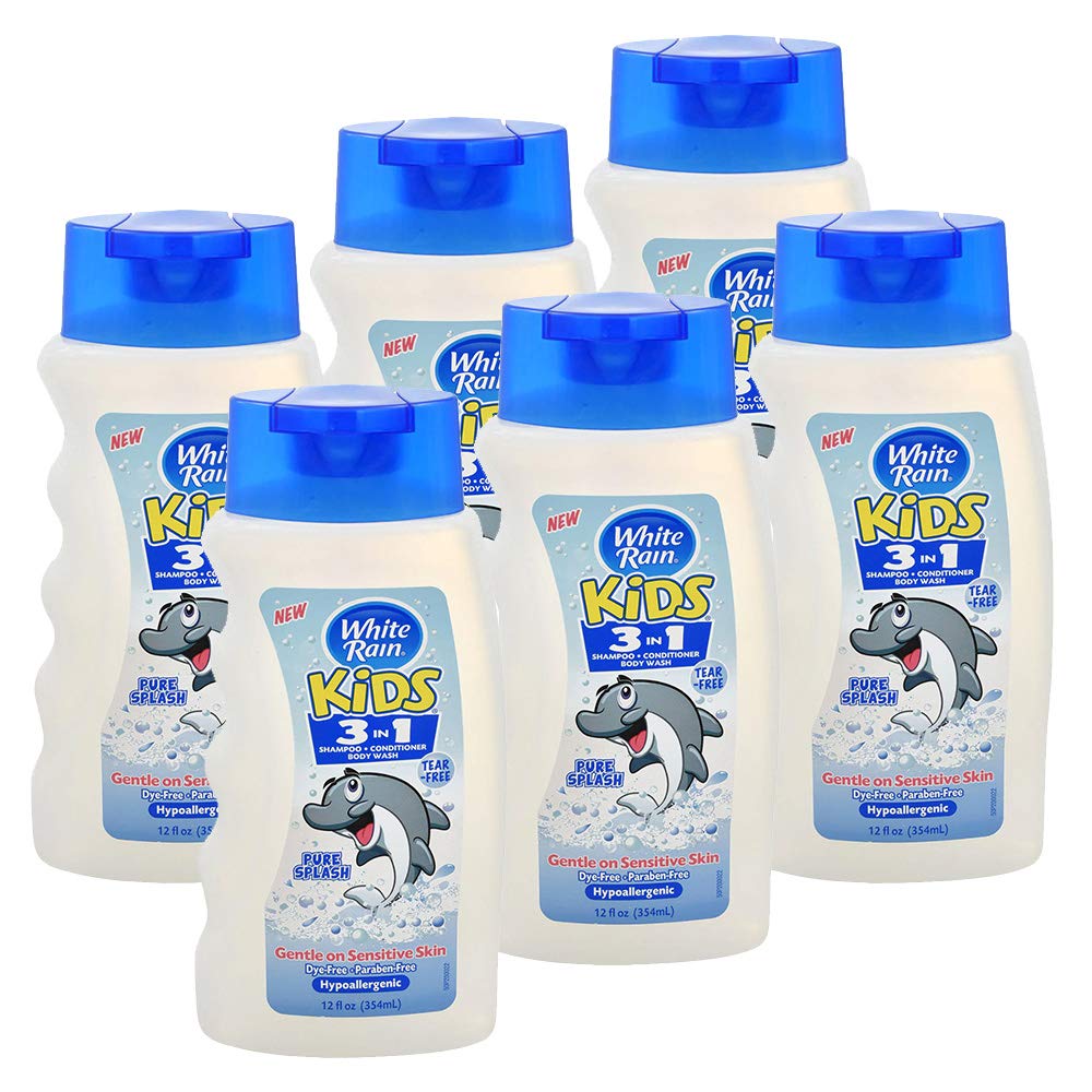 White Rain Kids Pure Splash 3-In-1 Hypoallergenic Shampoo, Conditioner & Body Wash 12 Oz