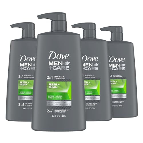 DOVE MEN + CARE 2 in 1 Shampoo and Conditioner Fresh and Clean 4 Count Fortifies Hair Helps Strengthen Hair 25.4 oz
