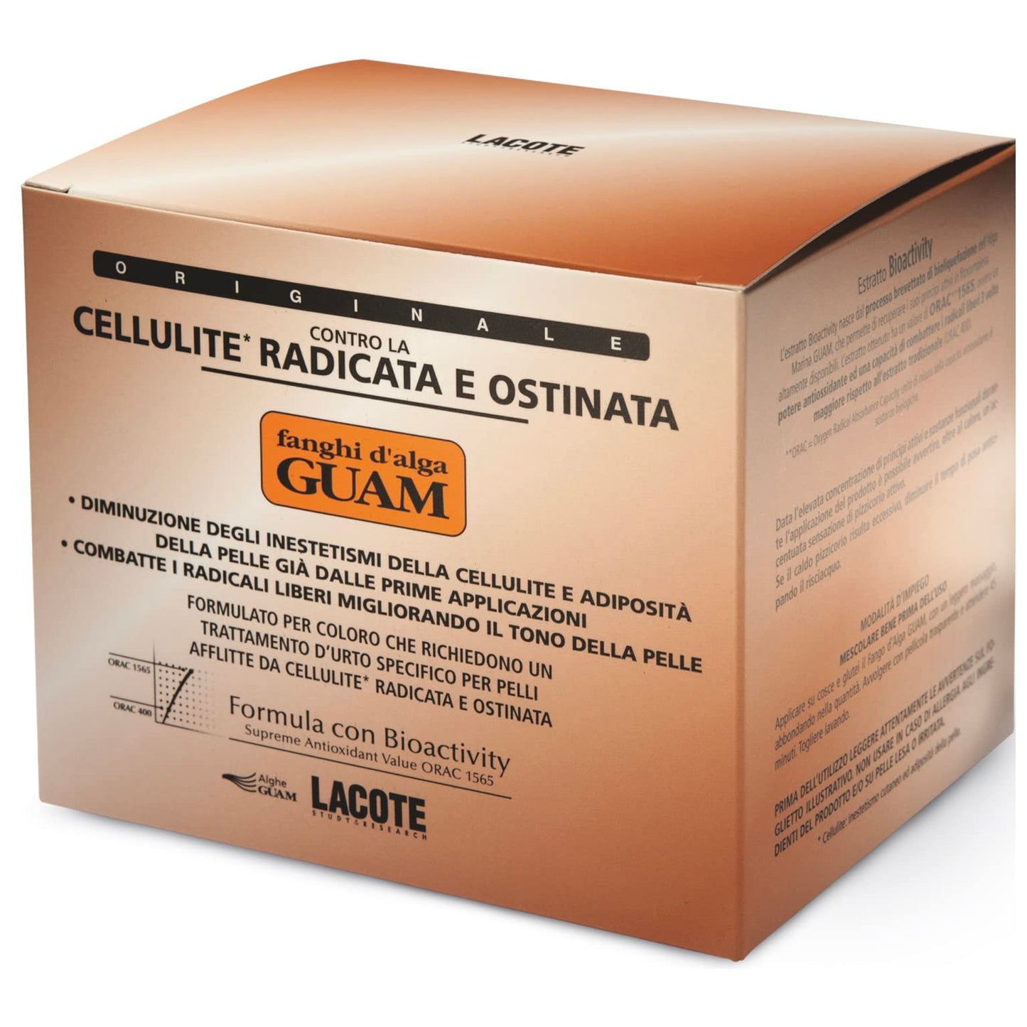 Guam Anti-Cellulite Body Wrap for Thighs, Legs, MAX Strength Hot Mud for Stubborn Cellulite, Clay Body Mask with Caffeine, Seaweed and Essential Oils, Reduce Cellulite on Legs, (1.1LB)