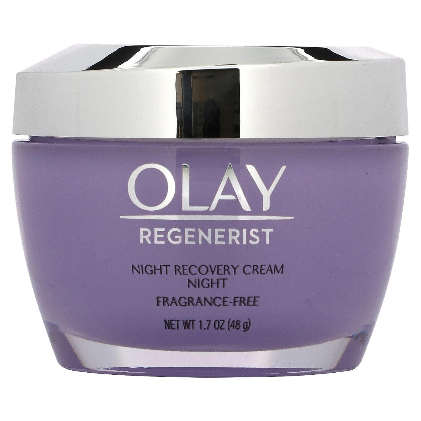 (Pack of 2) 0LAY Regenerist NIGHT RECOVERY Cream - FRAGRANCE FREE - 1.7 Fl Oz (48 g) EACH - Advanced Anti-Aging Moisturize