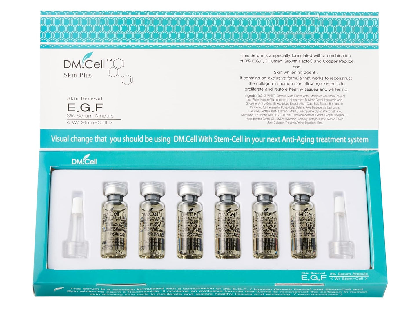 DM.Cell | EGF, FGF Repairing Ampoule | Microneedling EGF FGF Serum For Skin Renewal, Skin Protectant Barrier Ampoule, K-Beauty korean skincare Award Winner 1Fl.Oz