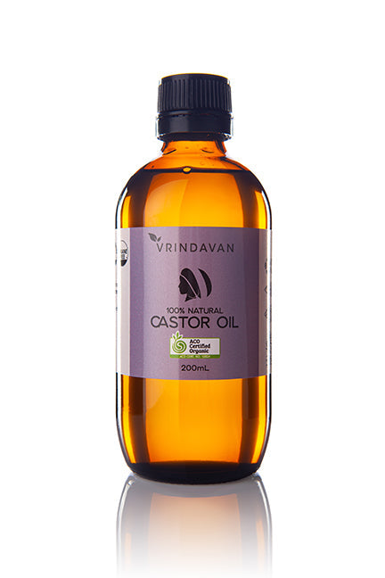 Castor Oil - Certified Organic - 200mL Glass Bottle - Hexane Free & Cold Pressed
