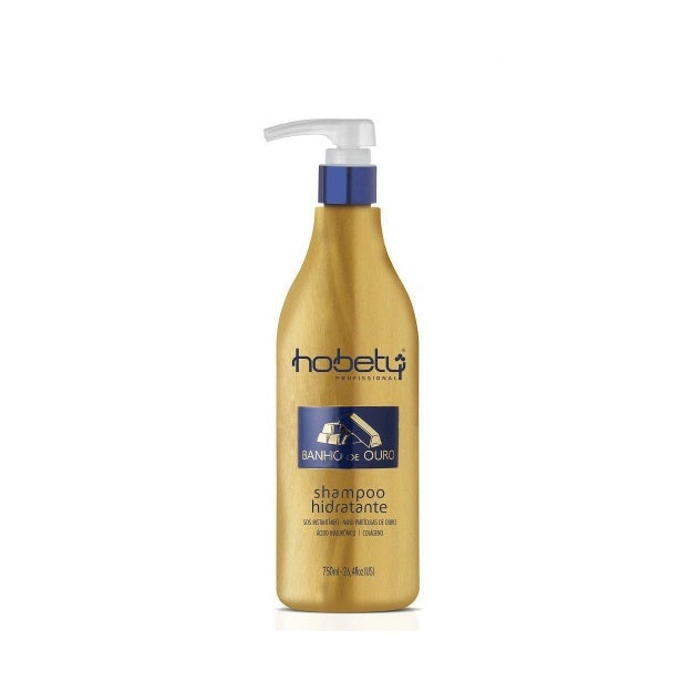 Gold Bath Shampoo Hair Recovry Hydration Hyaluronic Acid Strenghtening 750ml - Hobety