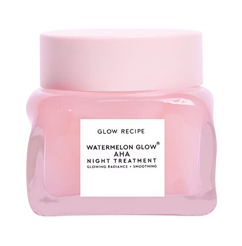 Glow Recipe Watermelon Glow AHA Night Treatment - Overnight Resurfacing Mask with AHA Complex, Hyaluronic Acid, Niacinamide & Watermelon Enzymes for Smooth, Glowing, Even-Toned Skin (60ml)