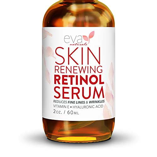 Retinol Serum by Eva Naturals - 2.5% Retinol Serum for Face with Hyaluronic Acid, Vitamin E & Organic Aloe - Retinol Face Serum that Reduce Wrinkles, Fine Lines & Dark Spots - Anti Aging Serum, 2 Pack
