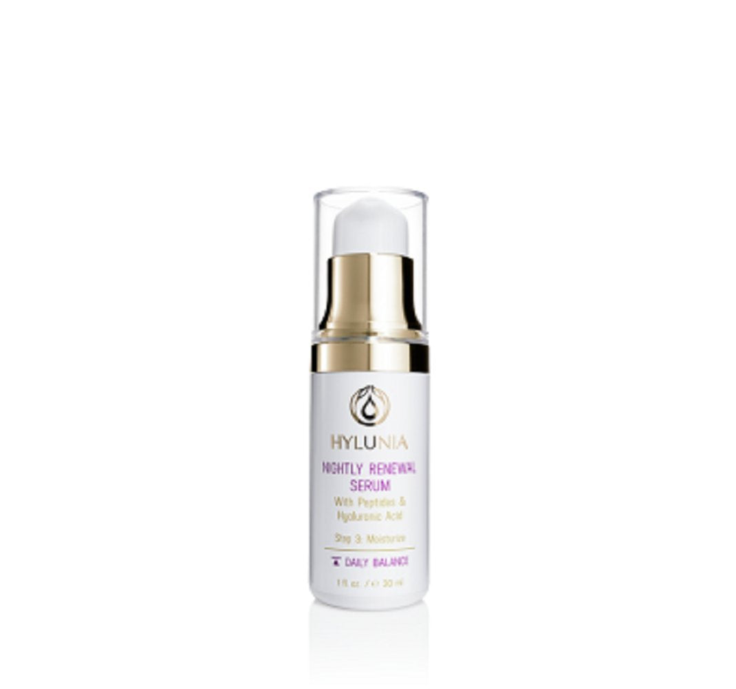Hylunia Nightly Renewal Serum - 1.0 fl oz - Anti-Aging - Shea Butter, Hyaluronic Acid, Zinc - Natural Vegan Skin Repair