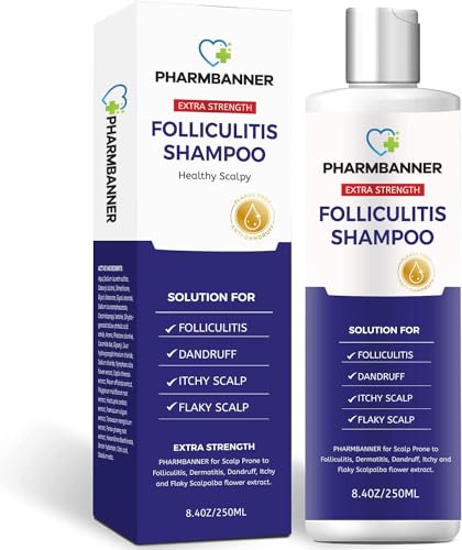 PHARMBANNER Anti-Dandruff and Antifungal Shampoo - Treats Folliculitis, Seborrheic Dermatitis, Psoriasis - Relieves Itchy, Dry Scalp