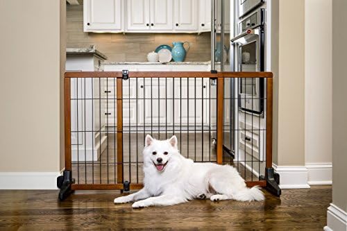 Carlson Extra Tall 70-Inch Wide Adjustable Freestanding Pet Gate, Premium Wood (2870 DS),Brown