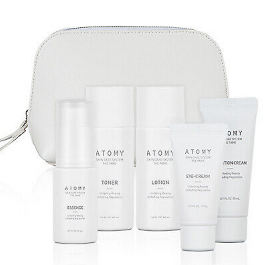 Atomy Mini Pouch Set The Fame Toner Lotion Essence Cream 5pc Anti-Aging NEW