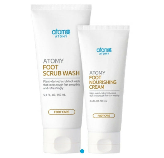 Atomy Foot Care Set Scrub Nourish Massage Moisturize Skin Home Spa 2 pcs NEW