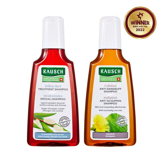 Rausch Willow Bark Treatmet Shampoo 200mL & Coltsfoot Anti-Dandruff Shampoo 200mL Duo Set