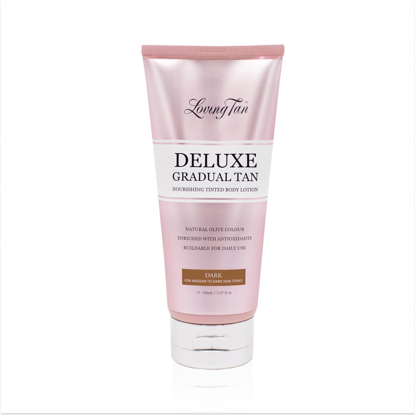 Loving Tan Deluxe Gradual Tan Lotion, Dark- Natural Looking Self Tanner, Professional Strength Sunless Tanner, 7+ Self Tanning Applications per Bottle- Cruelty Free, Naturally Derived DHA- 5.07 Fl Oz