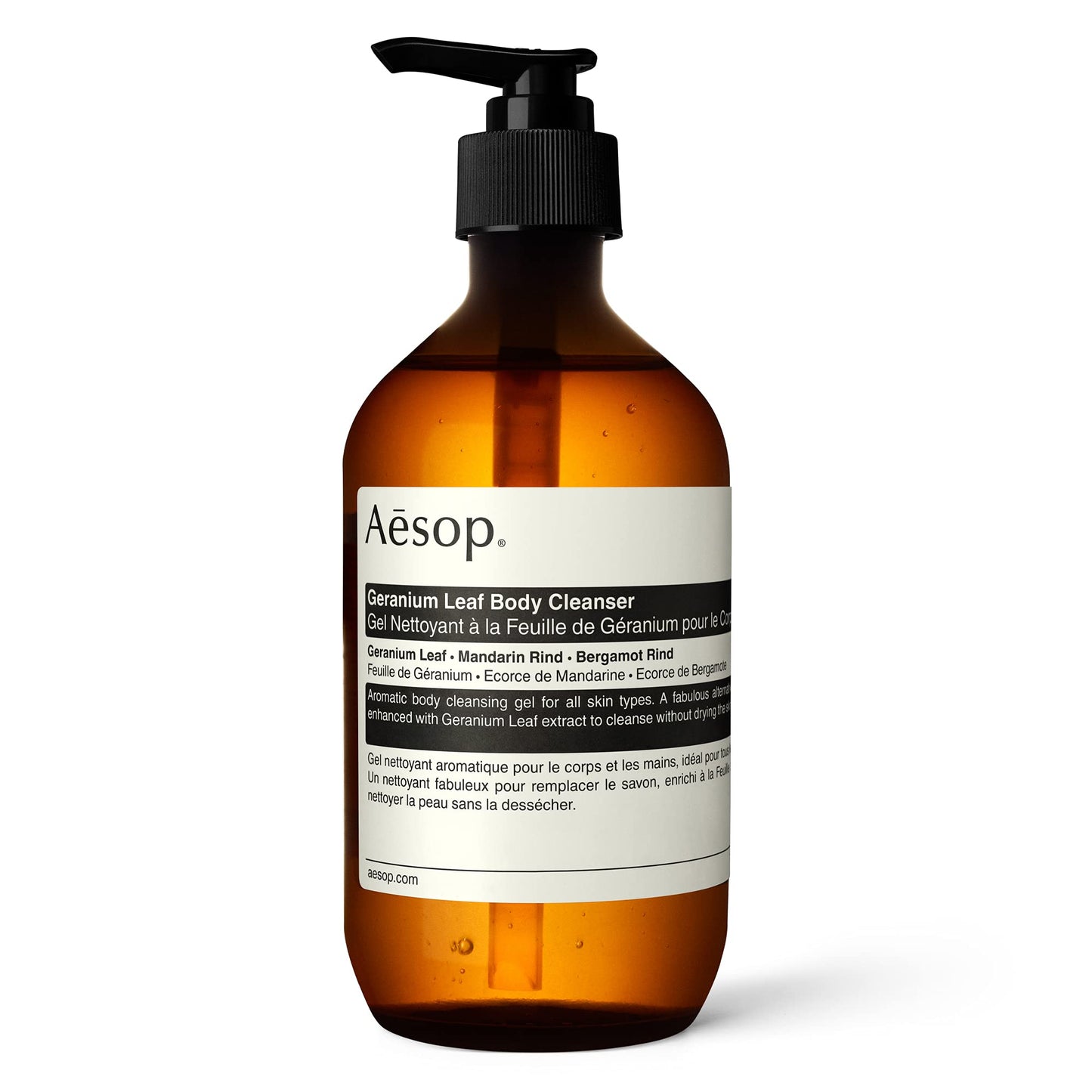 Aesop Geranium Leaf Body Cleanser | 17.99 oz Body Wash with Geranium Leaf | Gentle Cleanser | Alcohol-Free, Gluten-Free & Vegan Body Cleanser