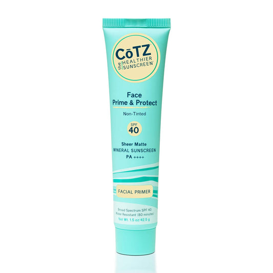 COTZ Face Prime & Protect Non-Tinted Mineral Sunscreen and Facial Primer Broad Spectrum SPF 40; PA++++ 1.5 oz / 42.5 g.