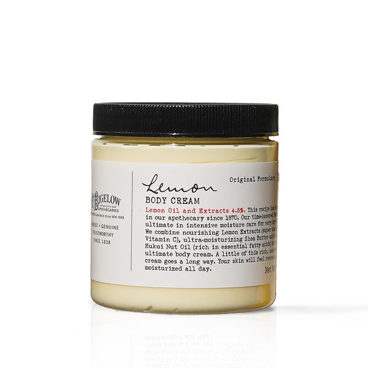 C.O. Bigelow Lemon Body Cream - No. 005, Moisturizing Body Cream with Shea Butter, Lemon Oil and Extracts for Dry Skin, Hands & Body, 8 oz.