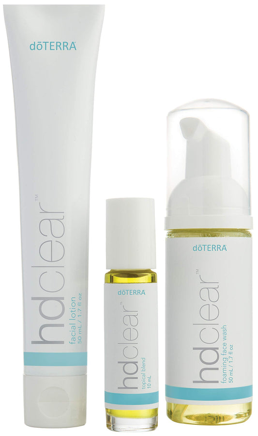 DoTerra - HD Clear Facial Kit - Facial Lotion, Foaming Face Wash, and HD Clear Blend