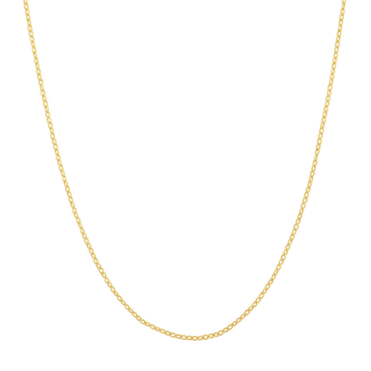 Designer Rolo Textured Chain 1.85mm Gold Plated over Sterling Silver