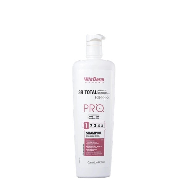 3R Total Express Damaged Hair Restore Moisturizing Shampoo 600ml - Vita Derm